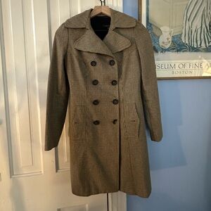 Ann Taylor Brown Double-Breasted Coat